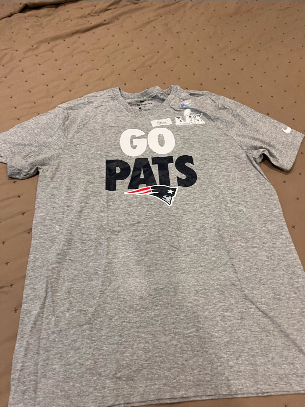 Nike Gray 'GO PATS' New England Patriots Short Sleeve Tee